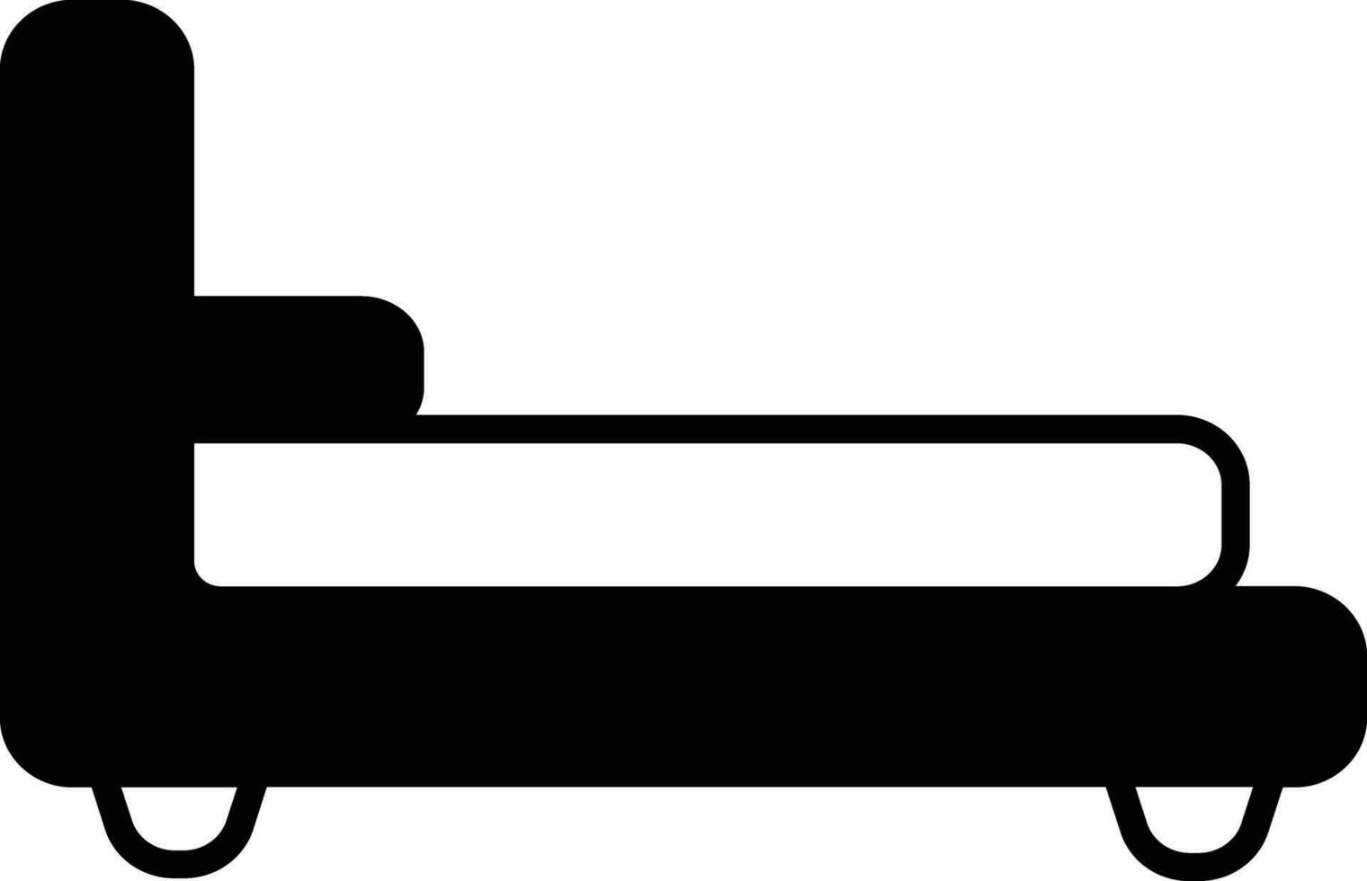 Bed solid glyph vector illustration