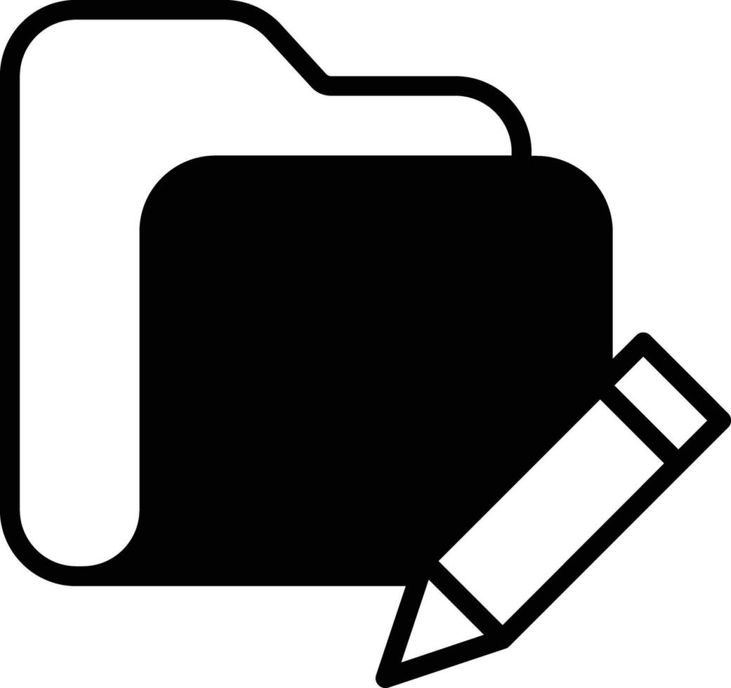 Edit Folder solid glyph vector illustration