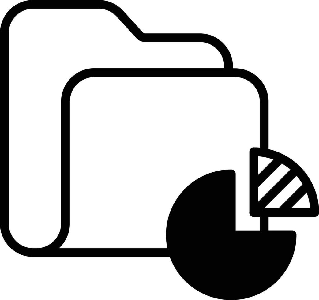 folder storage graph solid glyph vector illustration