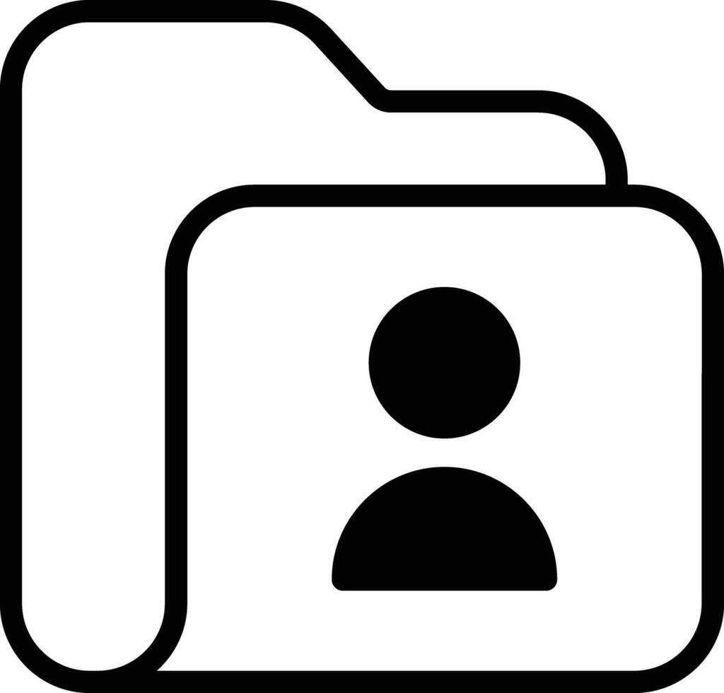 Personal folder solid glyph vector illustration