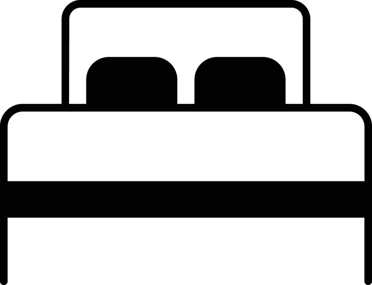Double Bed solid glyph vector illustration