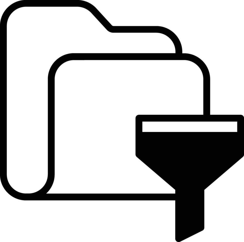 Folder Filter solid glyph vector illustration