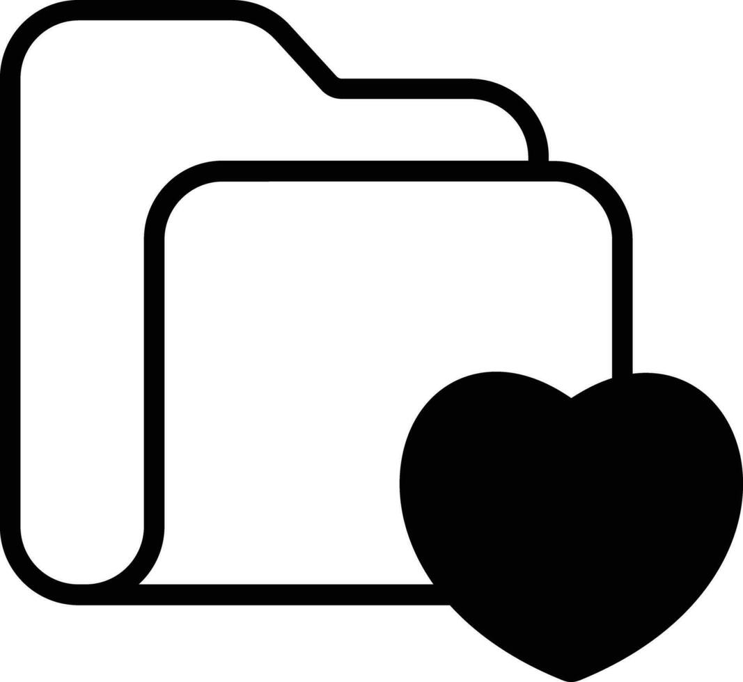Favorites Folde solid glyph vector illustration
