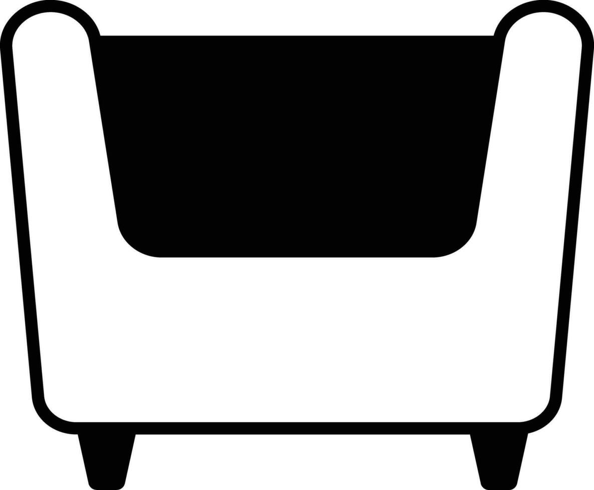 Sofa chair solid glyph vector illustration