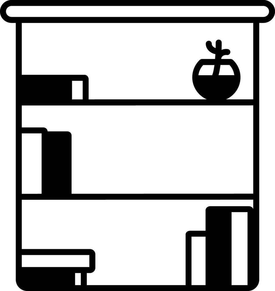 Book Rack solid glyph vector illustration