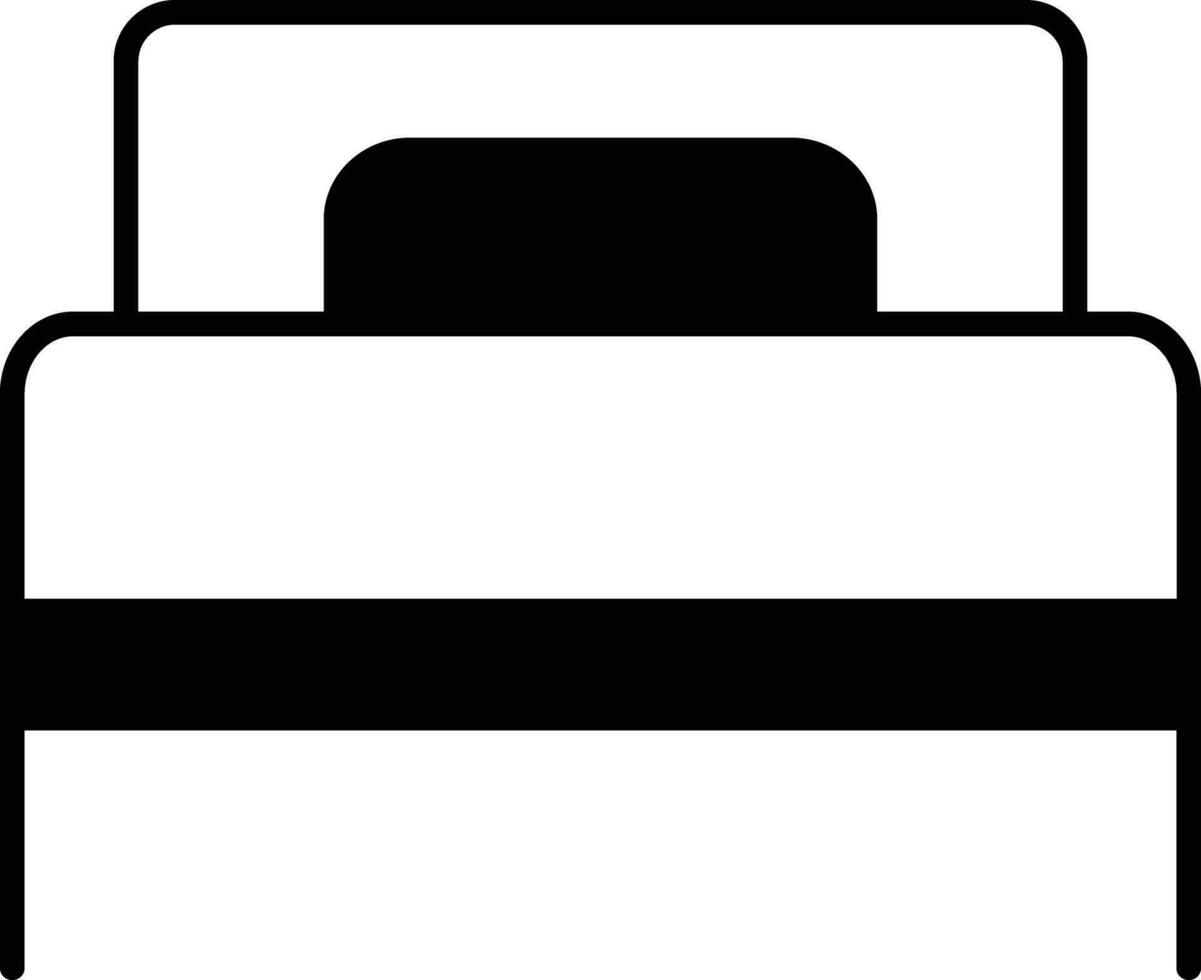 Single Bed solid glyph vector illustration