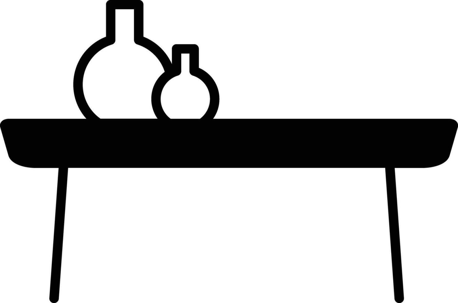 Table solid glyph vector illustration