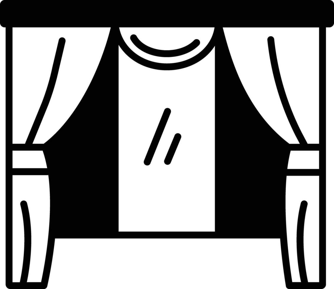 Window Curtains solid glyph vector illustration