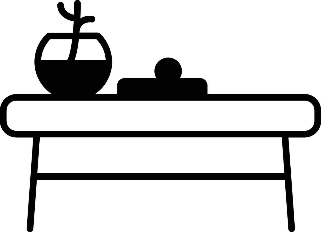 decor table solid glyph vector illustration