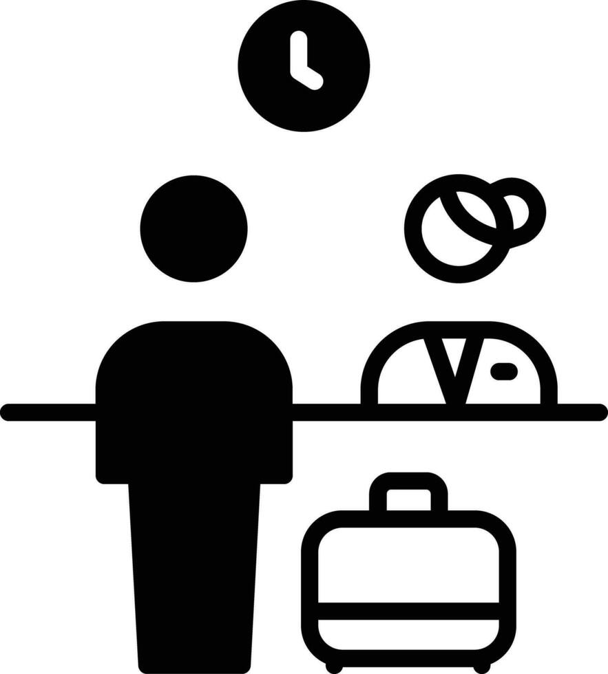 Hotel Help desk solid glyph vector illustration