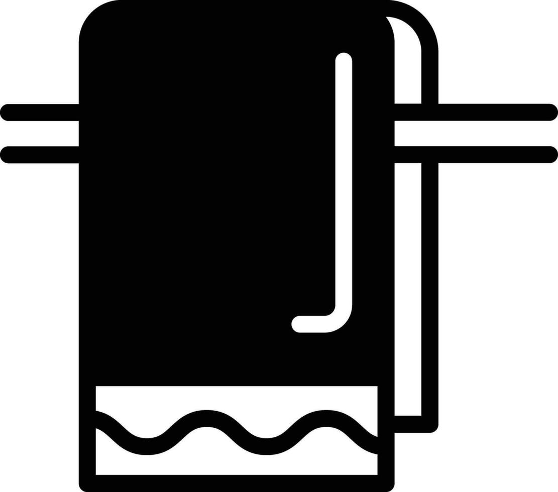 toalla sólido glifo vector ilustración