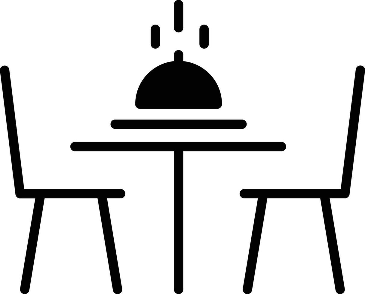 restaurante mesa sólido glifo vector ilustración