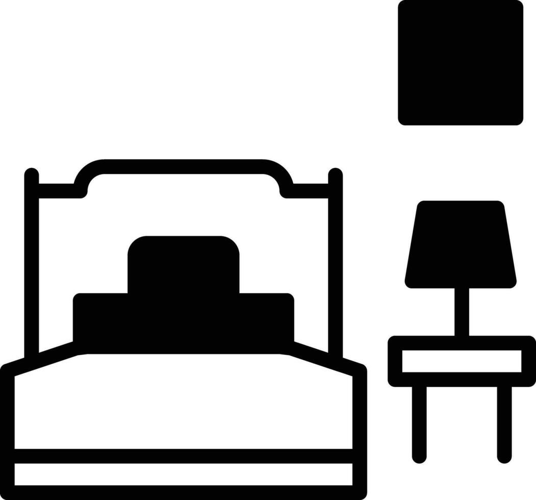 Hotel Room solid glyph vector illustration