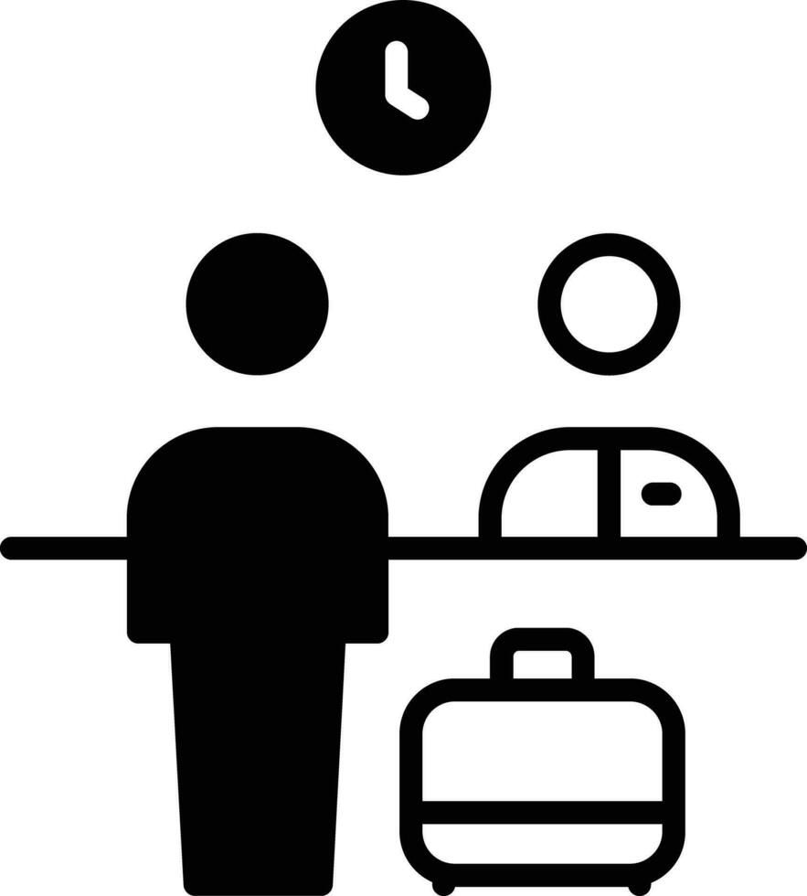 Help Desk receptionist solid glyph vector illustration