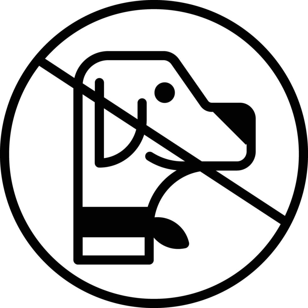 Pets not Allowed solid glyph vector illustration