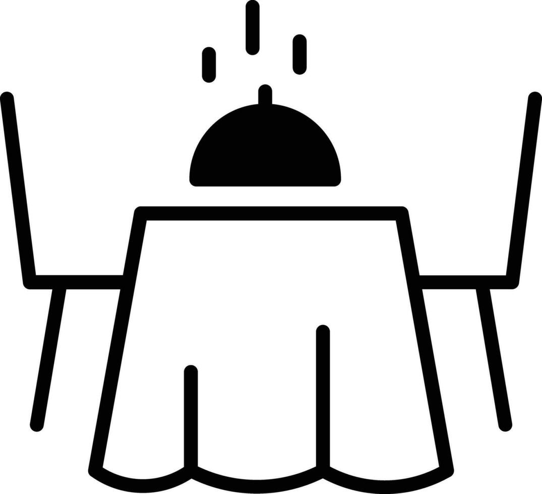 Food table solid glyph vector illustration