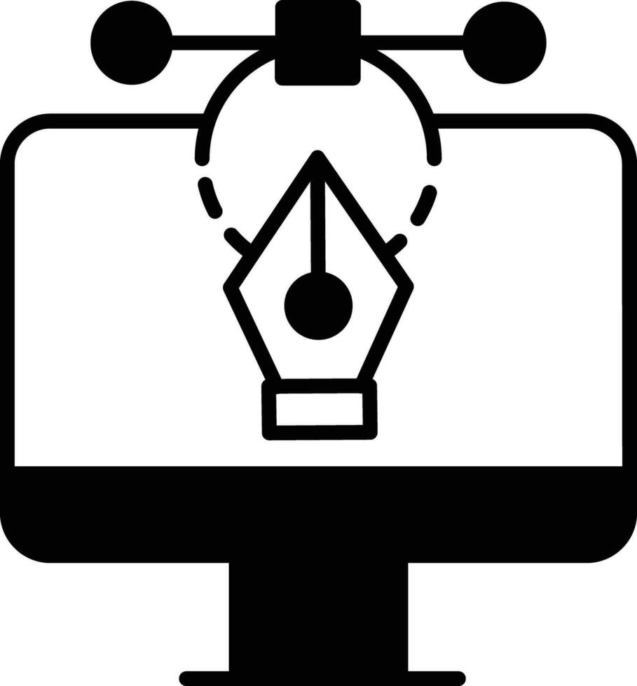 Computer network solid glyph vector illustration