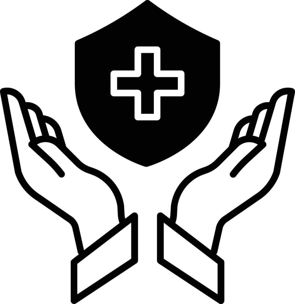 Medical Shield solid glyph vector illustration