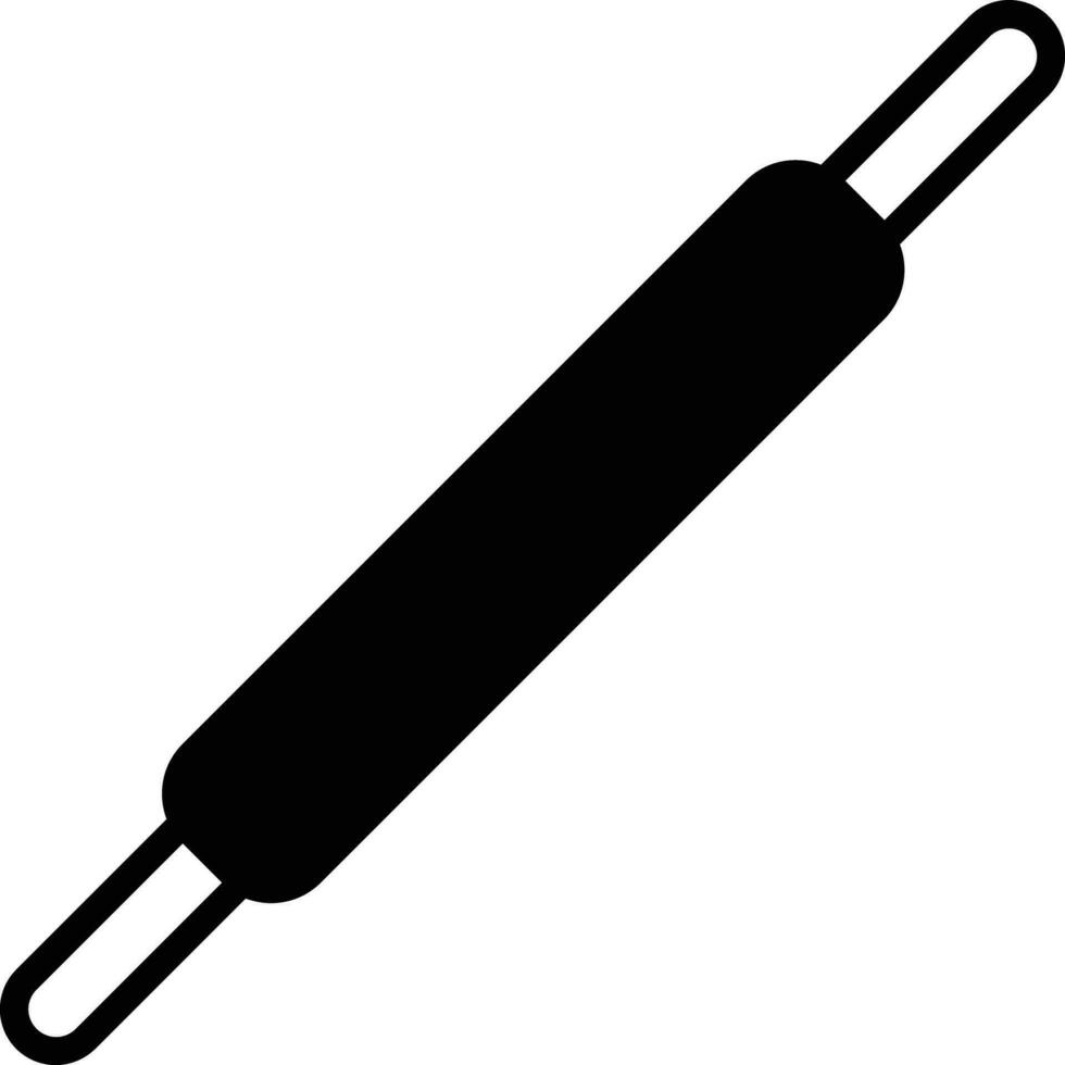 Rolling pin solid glyph vector illustration