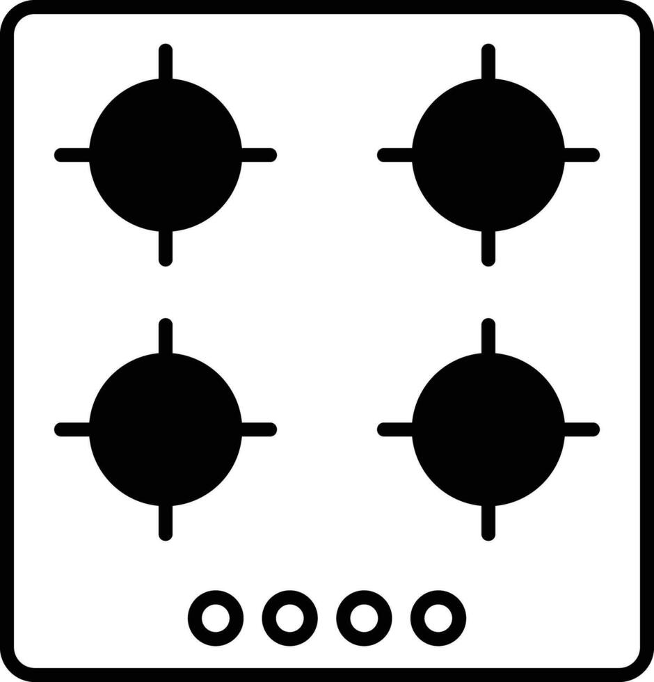 Gas Stove solid glyph vector illustration