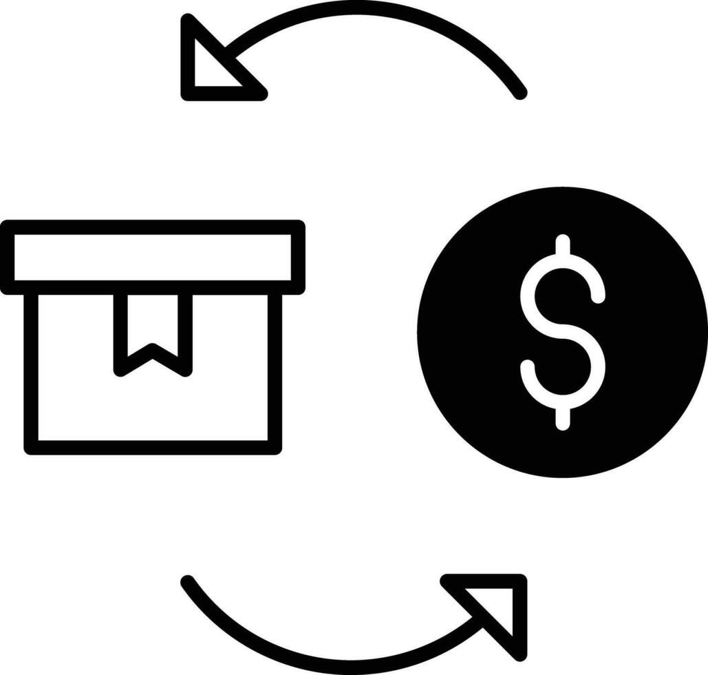 Package cost solid glyph vector illustration