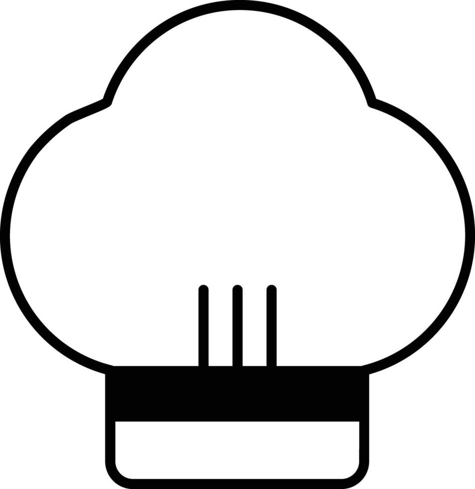 Chef cap solid glyph vector illustration