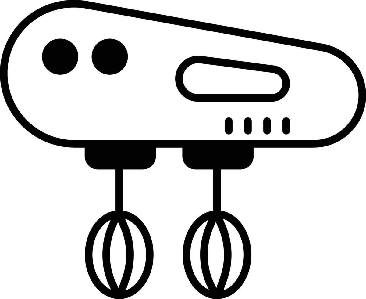 hand blender machine solid glyph vector illustration