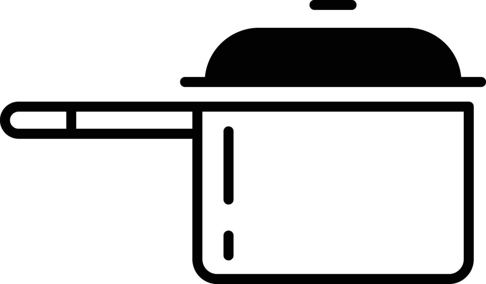 Cooker with lid solid glyph vector illustration