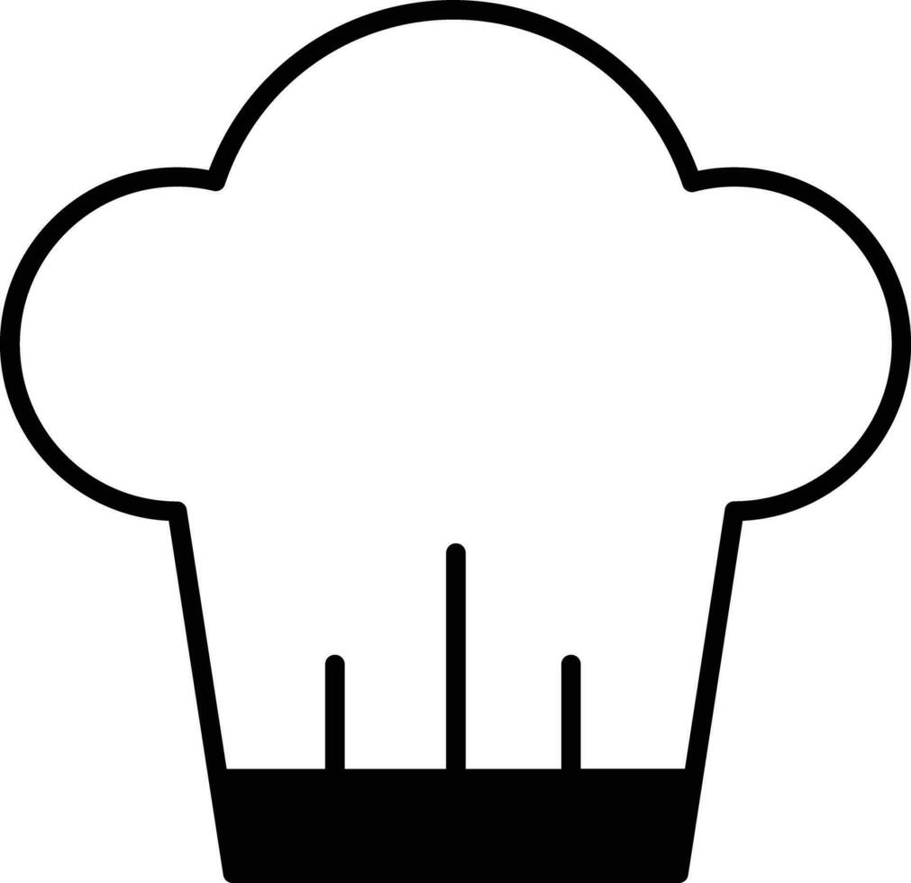 Chef cap solid glyph vector illustration