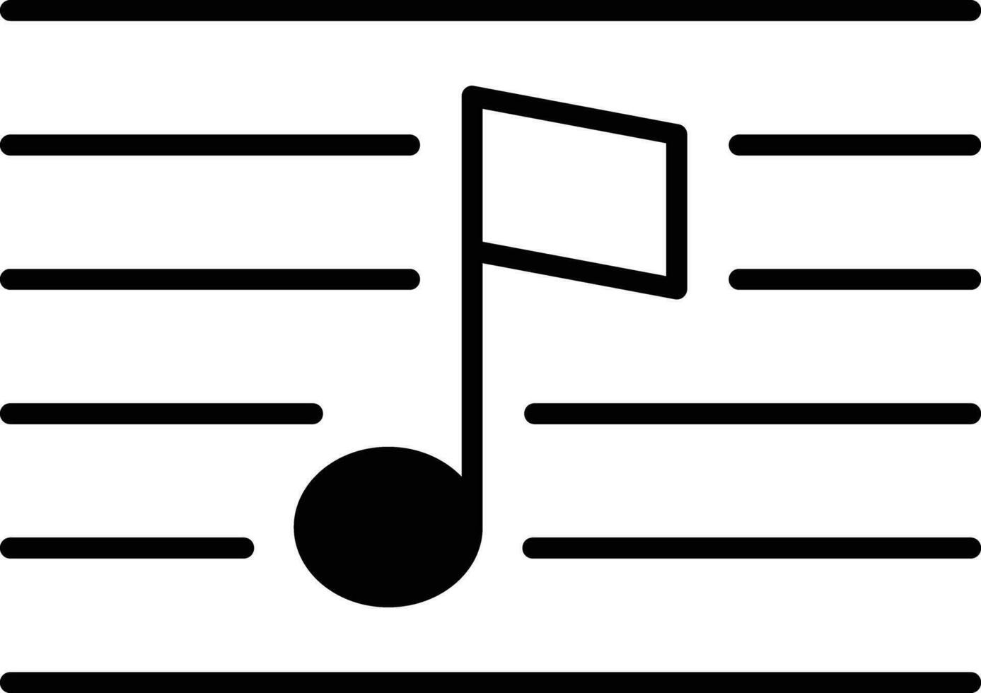 Music notes solid glyph vector illustration