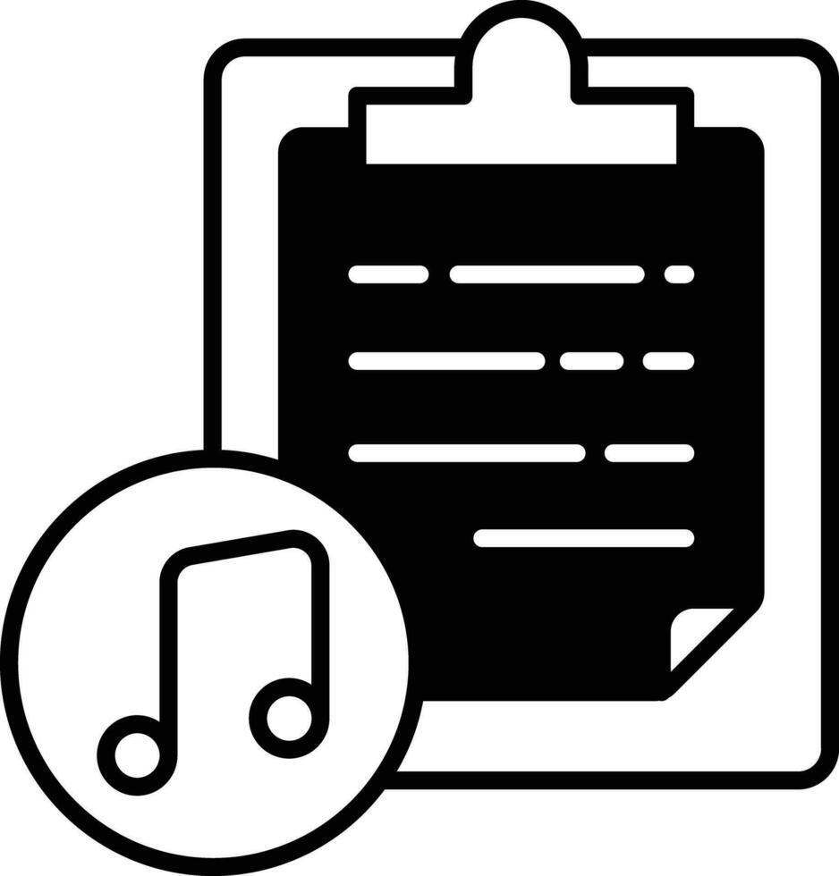 Note pad solid glyph vector illustration