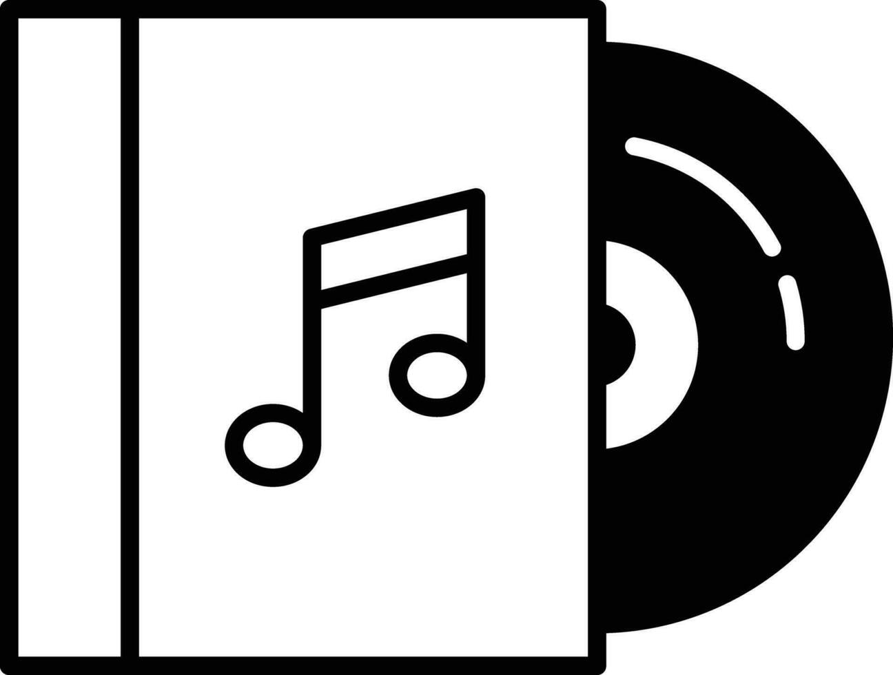 Music dvd solid glyph vector illustration