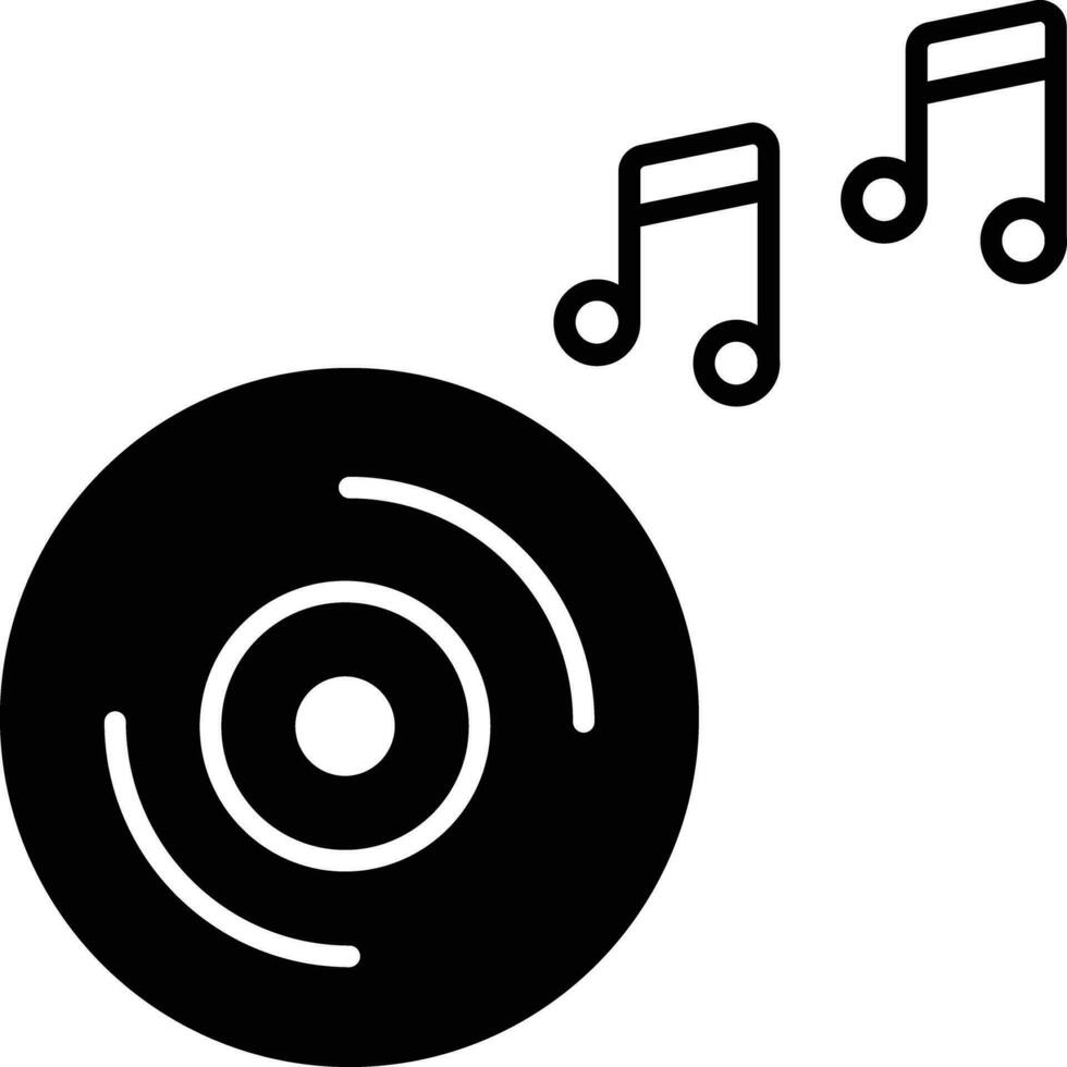 CD music solid glyph vector illustration