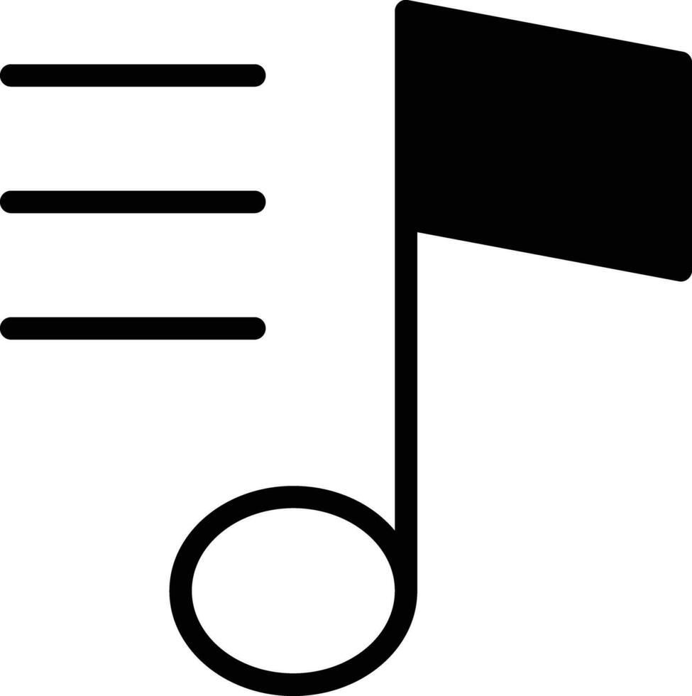 Music notes solid glyph vector illustration