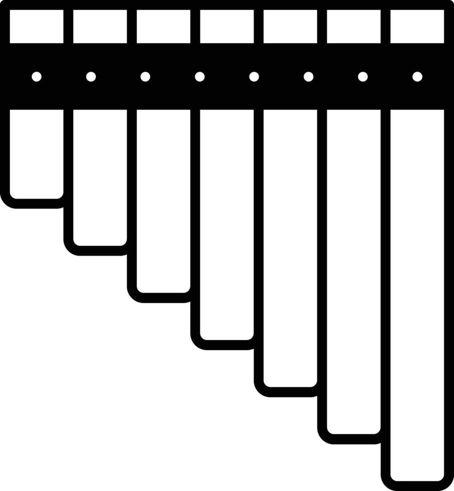 Pan Flute solid glyph vector illustration