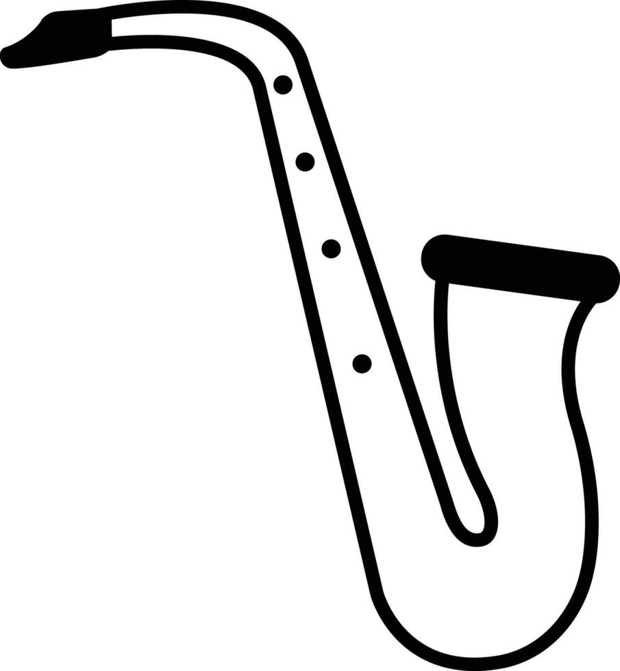 saxophone solid glyph vector illustration