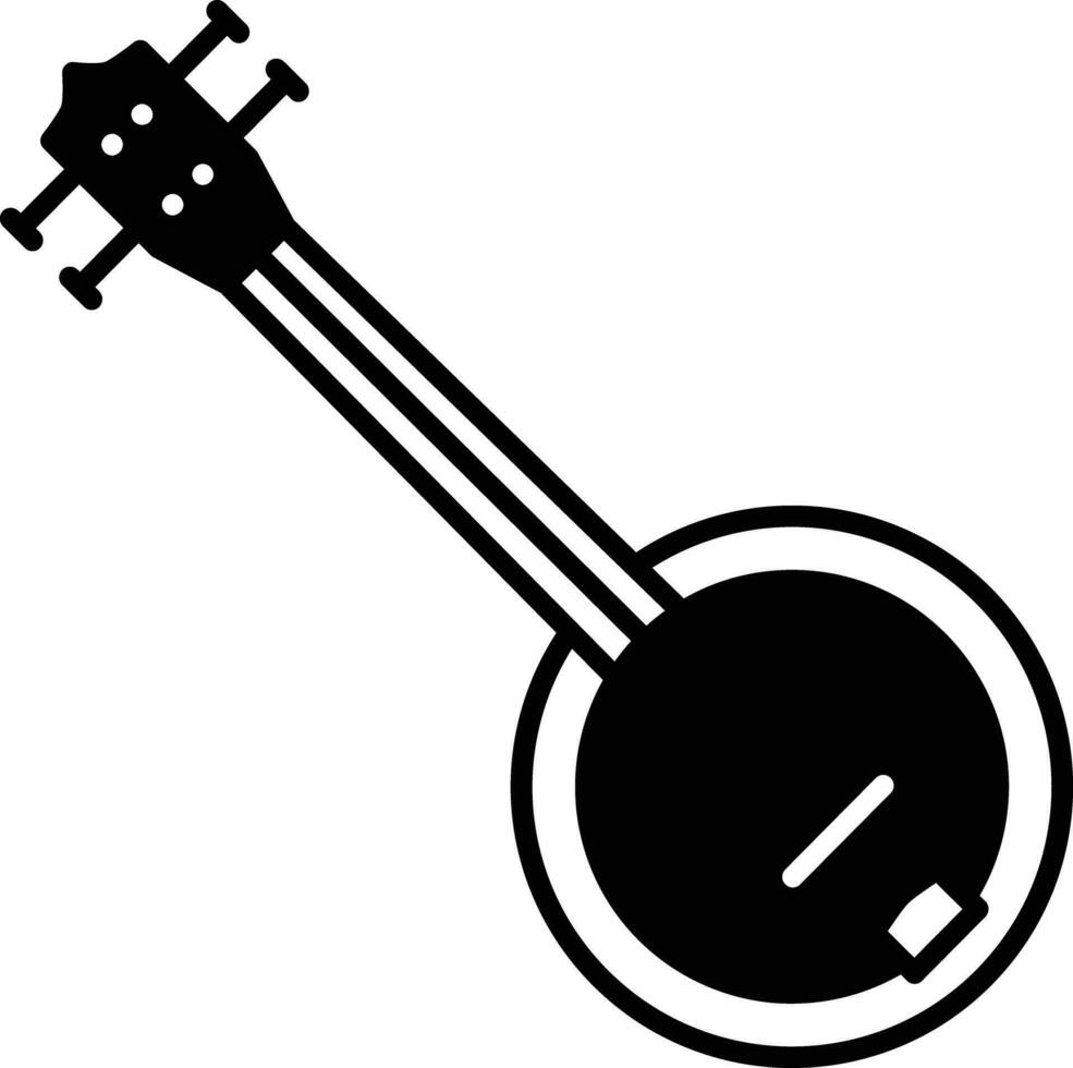banjo sólido glifo vector ilustración