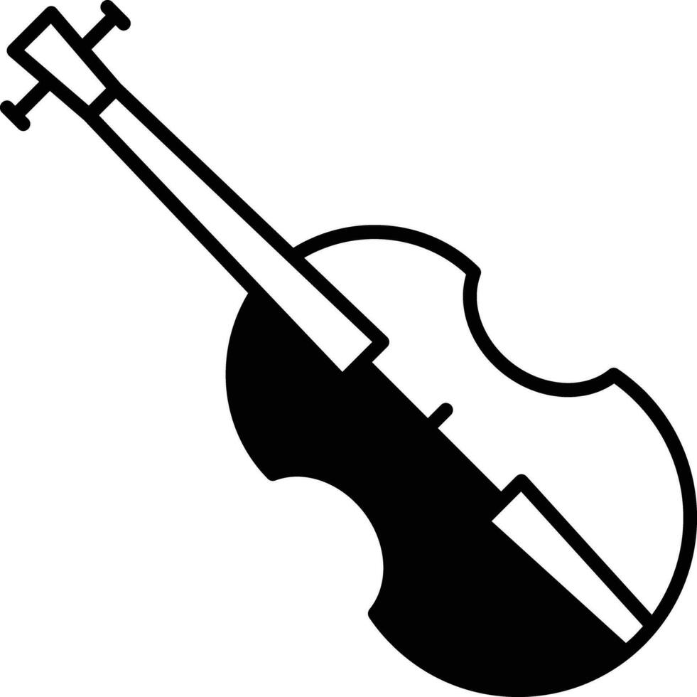 Violin solid glyph vector illustration