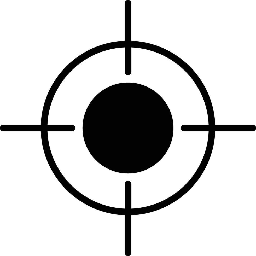Target location solid glyph vector illustration