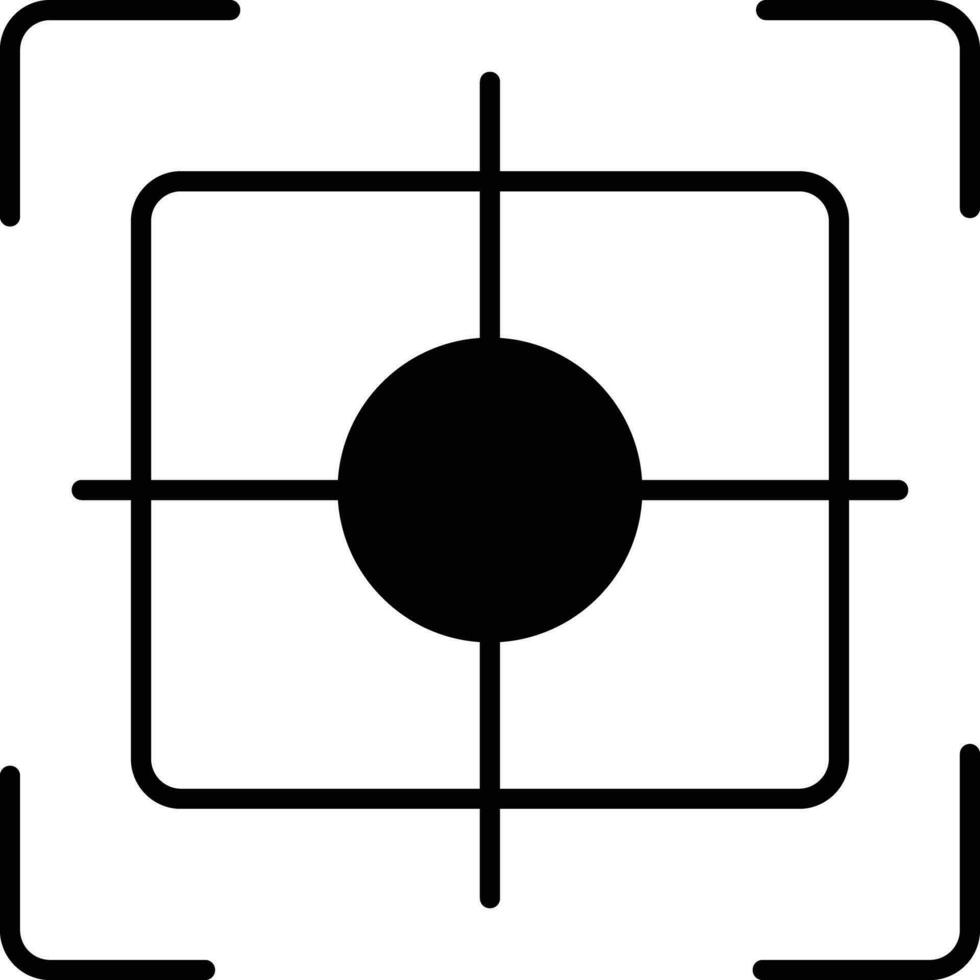 Camera focus solid glyph vector illustration