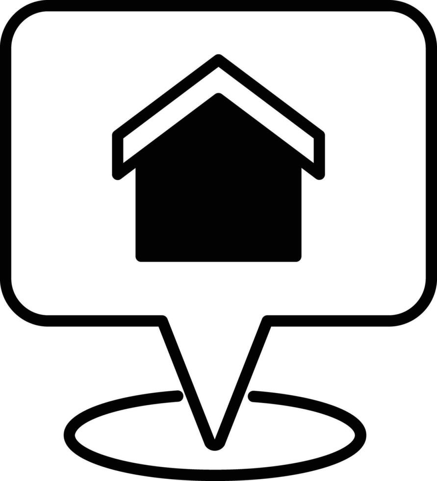 home location solid glyph vector illustration