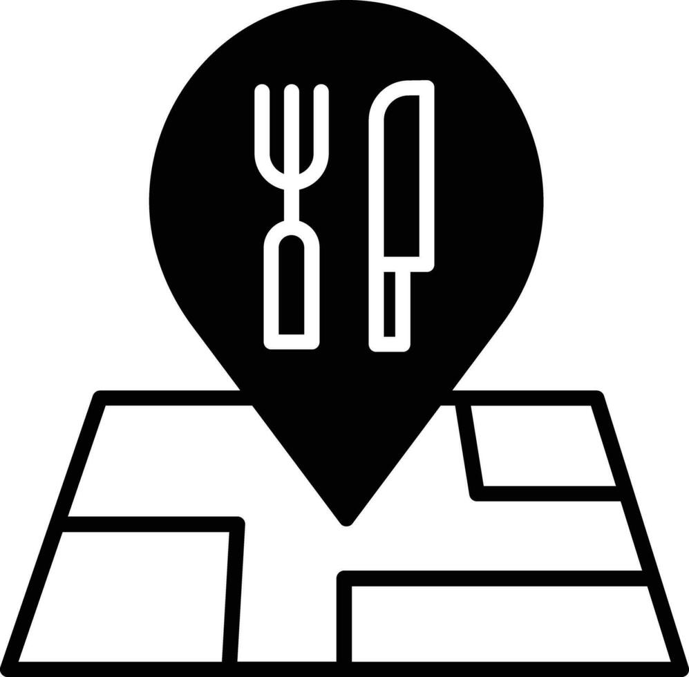 restaurants location solid glyph vector illustration