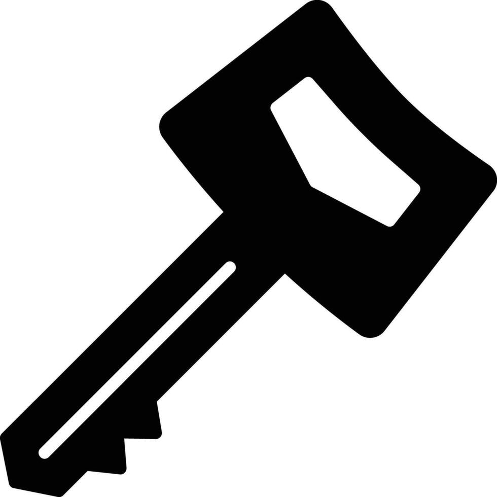 Key security solid glyph vector illustration