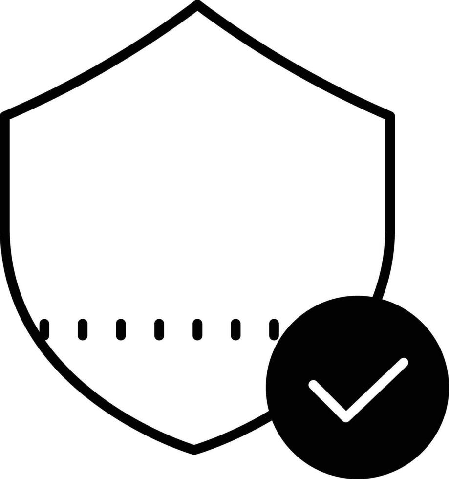 Check Security solid glyph vector illustration