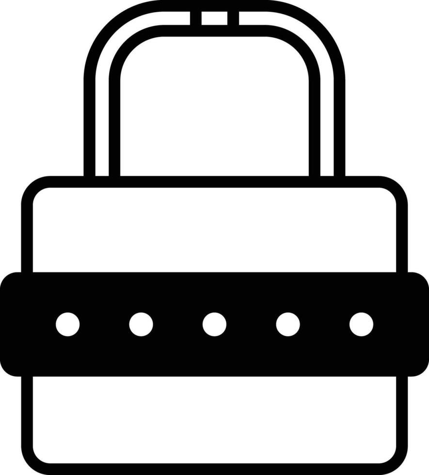 security lock solid glyph vector illustration