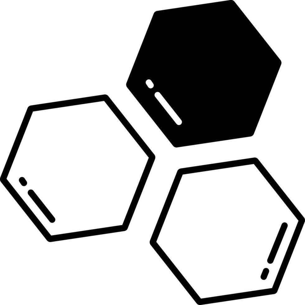 moléculas sólido glifo vector ilustración
