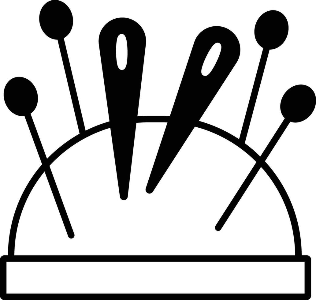 Needle quilting solid glyph vector illustration
