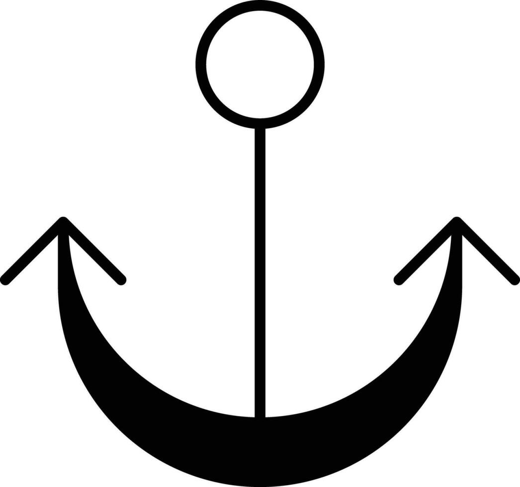 anchor solid glyph vector illustration