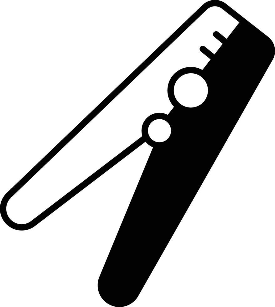 Cloths pin solid glyph vector illustration