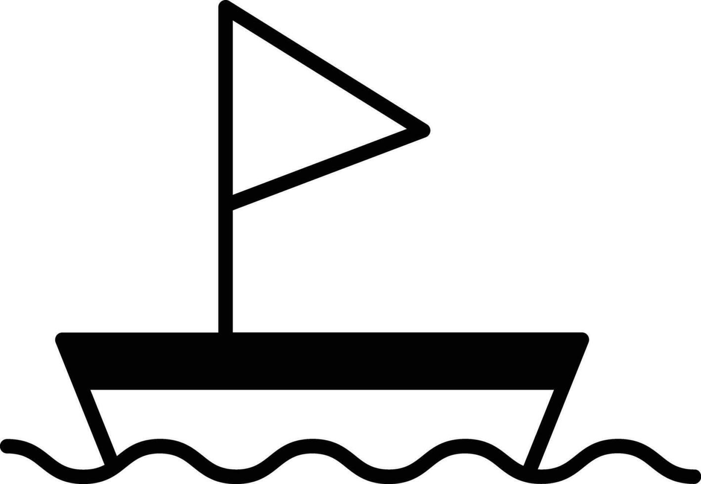 Boat solid glyph vector illustration